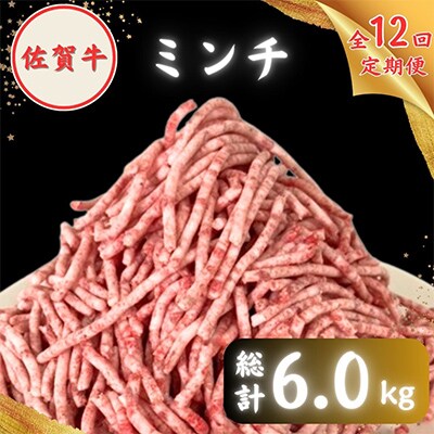 【毎月定期便】【2度の農林水産大臣賞】佐賀牛 ミンチ 500g 全12回