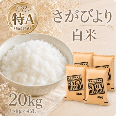 令和7年産さがびより白米20kg【5kg×4袋】五つ星お米マイスター厳選!(江北町)