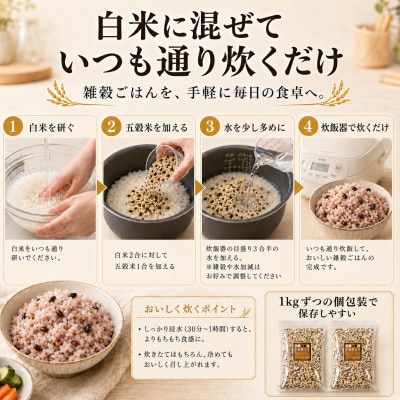 佐賀県産 五穀米 2kg(1kg×2袋)雑穀5 五つ星お米マイスター厳選