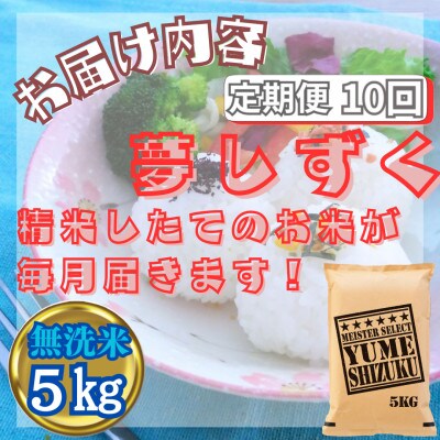 【毎月定期便】【無洗米】『夢しずく』5kg(五つ星お米マイスター厳選!)(江北町)全10回