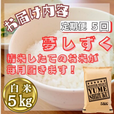【毎月定期便】『夢しずく』白米5kg(五つ星お米マイスター厳選!)(江北町)全5回
