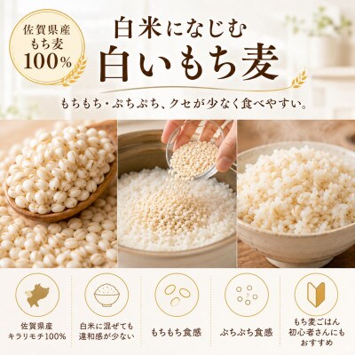 【毎月定期便】【もち麦】キラリモチ2kg(1kg×2袋)佐賀県産(江北町)全3回