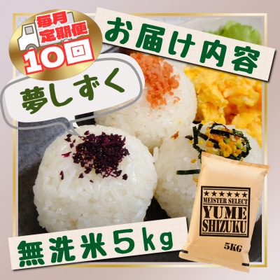 【毎月定期便】【無洗米】『夢しずく』5kg(江北町)全10回