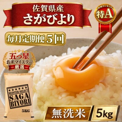 【毎月定期便】【無洗米】さがびより5kg(江北町)全5回