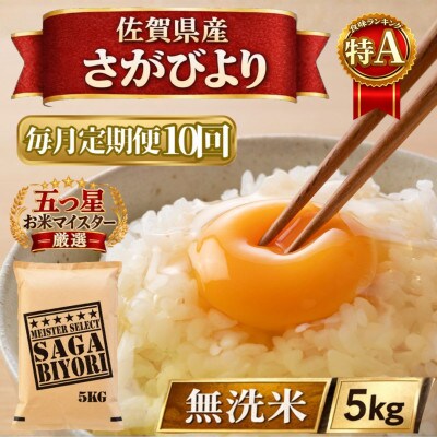 【毎月定期便】【無洗米】さがびより5kg(江北町)全10回