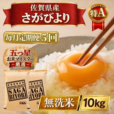 【毎月定期便】【無洗米】さがびより10kg【5kg×2袋】(江北町)全5回