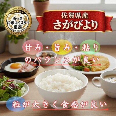 【毎月定期便】さがびより白米5kg(江北町)全10回