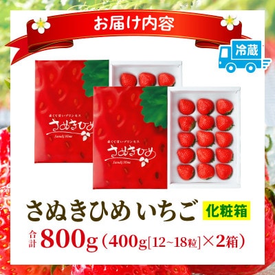 三木町地域いちご部会「さぬきひめ」400g化粧箱×2箱
