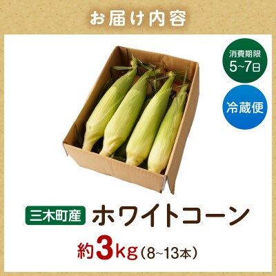 三木町産　ホワイトコーン　約3kg