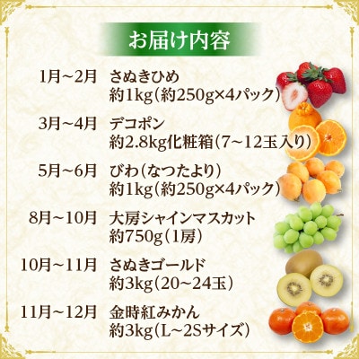 【発送月固定定期便】三木町フルーツ定期便全6回