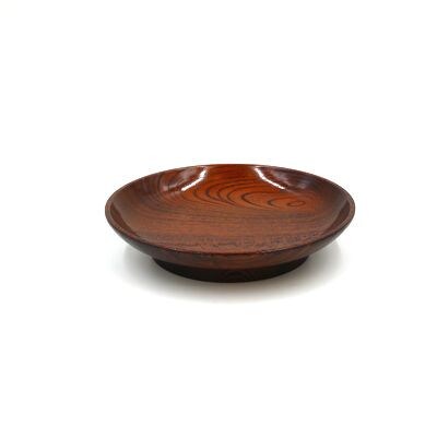 【香川漆器】椿皿　欅　5寸