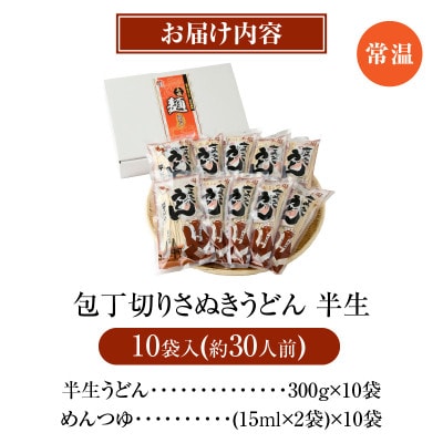 藤麺　包丁切りさぬきうどん半生10袋入