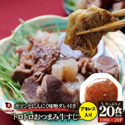 おつまみ とろける牛アキレス入り牛すじ にんにく味噌ダレ 20食セット