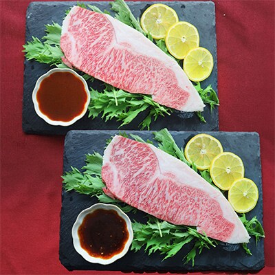 【毎月定期便】A4,A5等級 黒毛和牛霜降りロース ステーキ2枚セット 《味噌&醤油食べ比べ》全6回
