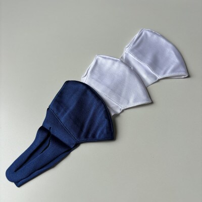 婦人スポーツマスク(伸縮素材使用の日本製マスク) 婦人用ホワイト×2枚+婦人用ネイビー1枚