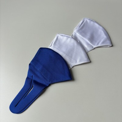 婦人スポーツマスク(伸縮素材使用の日本製マスク) 婦人用ホワイト×2枚+婦人用ブルー1枚