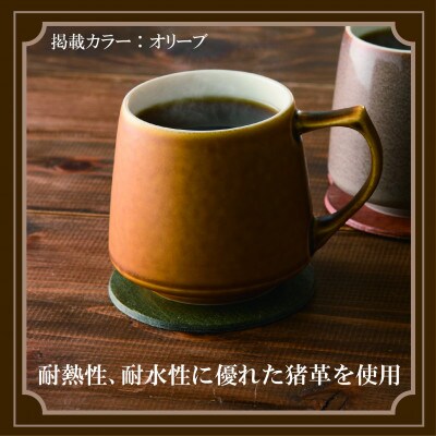【コースター　猪革】革好きな人へ　ジビエレザー　ウッド/ RUFFIAN