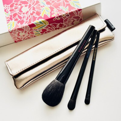 熊野化粧筆　律フルセット(ピンクゴールドケース)　熊野筆ほうこどう