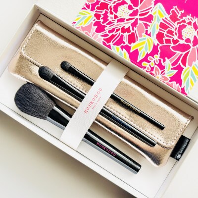 熊野化粧筆　律フルセット(ピンクゴールドケース)　熊野筆ほうこどう