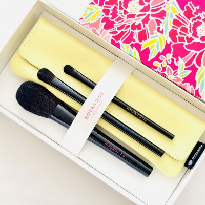 熊野化粧筆　律フルセット(レモンイエローケース)　熊野筆ほうこどう