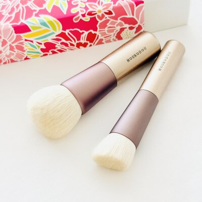 熊野化粧筆　ファンデブラシ -白HAKU-2本セット　熊野筆ほうこどう