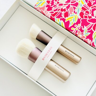 熊野化粧筆　ファンデブラシ -白HAKU-2本セット　熊野筆ほうこどう