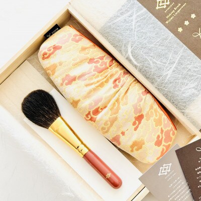 熊野筆(輪島塗)×西陣織セット　熊野化粧筆ほうこどう