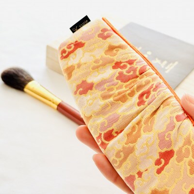 熊野筆(輪島塗)×西陣織セット　熊野化粧筆ほうこどう