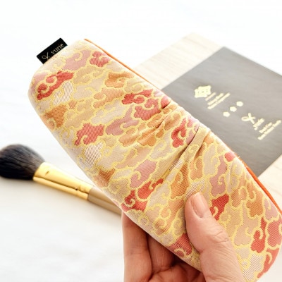 熊野筆(輪島塗)×西陣織セット　熊野化粧筆ほうこどう