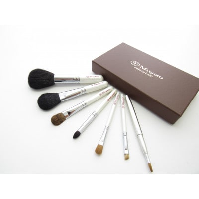 熊野化粧筆　メイクブラシ デラックス・7本セット ホワイトパール[ショート軸タイプ]