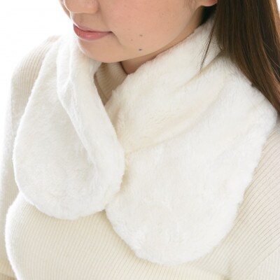 【ナチュラル】マフラー　オーガニックコットン 無染色　ボア襟マフ