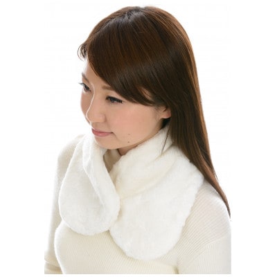 【ナチュラル】マフラー　オーガニックコットン 無染色　ボア襟マフ