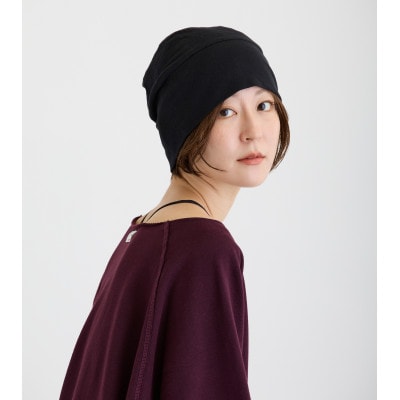 【ブラック】室内用帽子 オーガニックコットン 天4方ワッチ