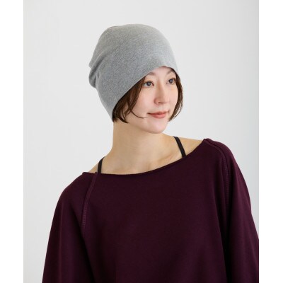【杢グレー】室内用帽子 オーガニックコットン 天4方ワッチ