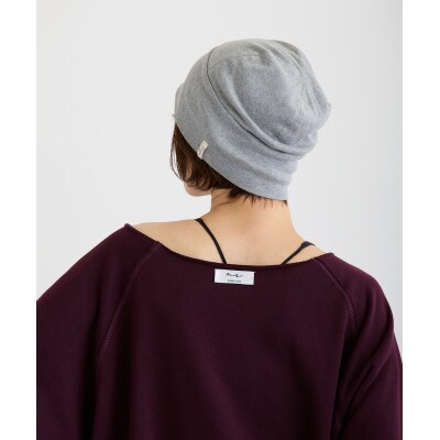 【杢グレー】室内用帽子 オーガニックコットン 天4方ワッチ