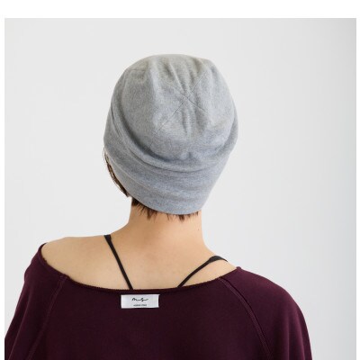 【杢グレー】室内用帽子 オーガニックコットン 天4方ワッチ