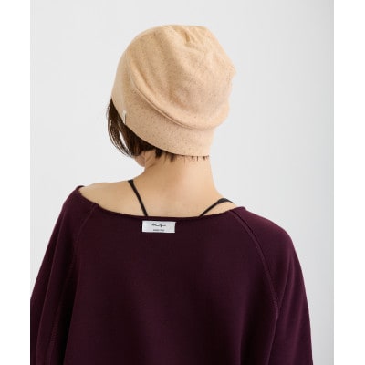 【ブラウン】室内用帽子 オーガニックコットン 天4方ワッチ