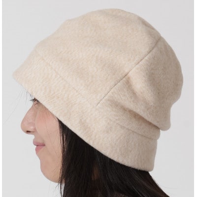 【杢ベージュ】オーガニックコットンふんわり帽子