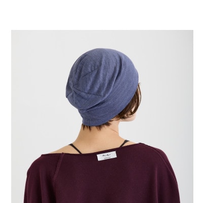 【ネイビー】帽子　ベルギーリネン夏ワッチ