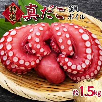 特選 真蛸(蒸しボイル蛸)3尾　約1.5kg　調理簡単便利!おかずの一品やお酒のお供に人気です。