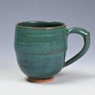 土師焼　緑釉マグカップ