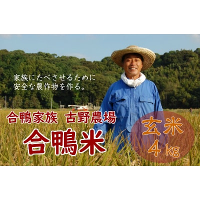古野農場の合鴨農法で作った「合鴨米・玄米4kg」令和4年産