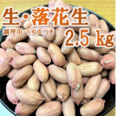 生・落花生(ピーナッツ)　2.5kg(殻なし・うす皮つき)