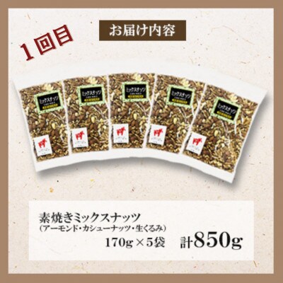 【毎月定期便】福六オリジナルバラエティナッツセット全3回
