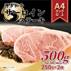 【A4～A5】博多和牛サーロインステーキセット 500g[250g&times;2枚](桂川町)