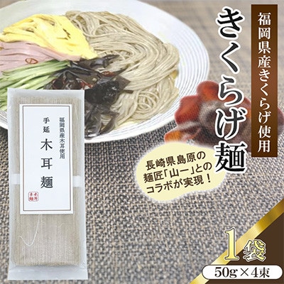 福岡県桂川町産　きくらげ麺　1袋　2食分(50g×4束)(桂川町)