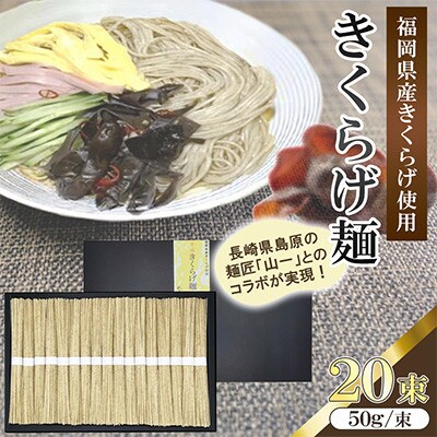 福岡県桂川町産　きくらげ麺　1箱　10食分(50g×20束)(桂川町)