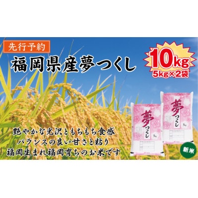 【令和8年産　新米】9月～発送【食味鑑定士厳選】福岡県産 夢つくし10kg(5kg×2袋)(桂川町)