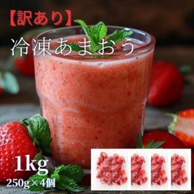 福岡県産 冷凍あまおう1kg(250g×4個)　訳あり(桂川町)