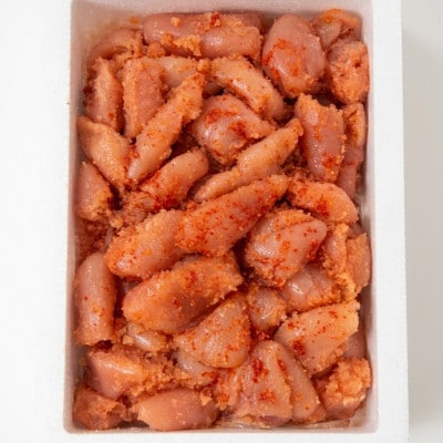 【博多辛子明太子】訳あり無着色切子(切小)2kg(1kg×2個)  博多優美堂(桂川町)